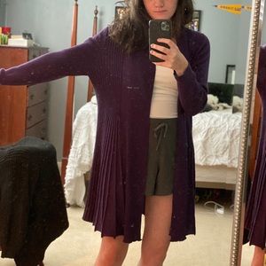 Purple cardigan sweater